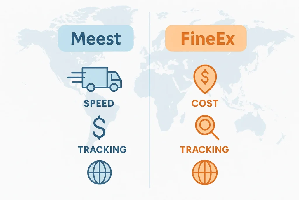 Meest parcel prepared for booking at FineEx in Surrey