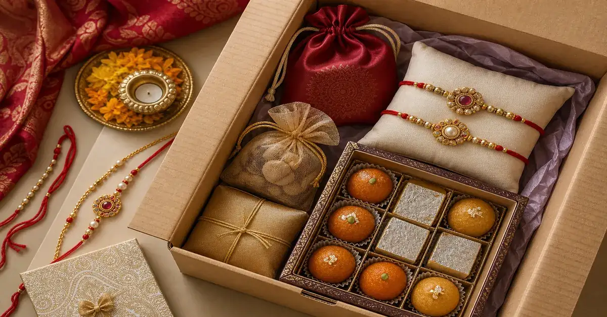 Packing a Rakhi set to send from Canada to India