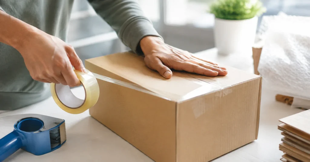 behind the counter at FineEx Couriers